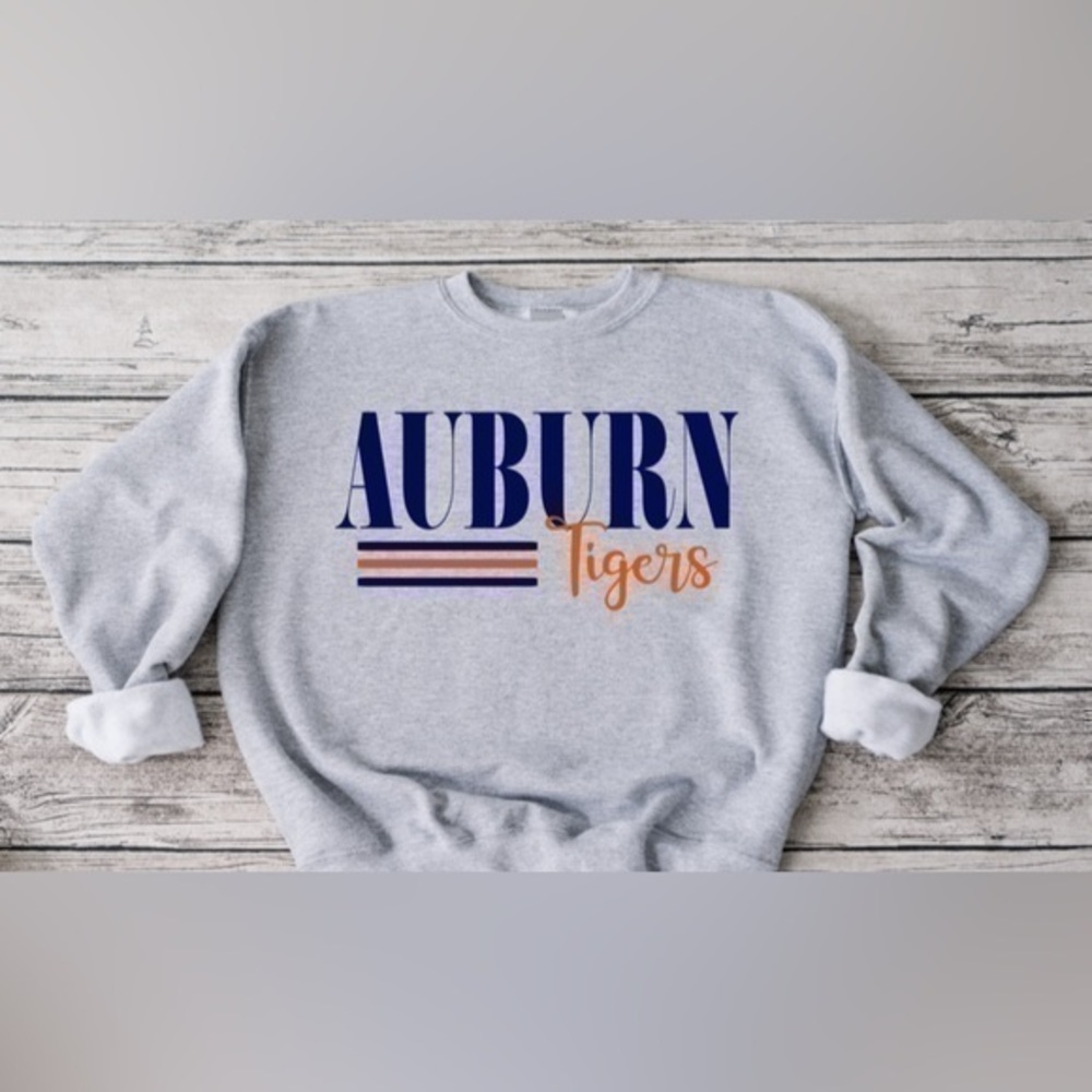 Auburn Striped Crewneck